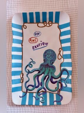 Anthropologie x Nathalie Lété Melamine  Octopus Tray NWOT